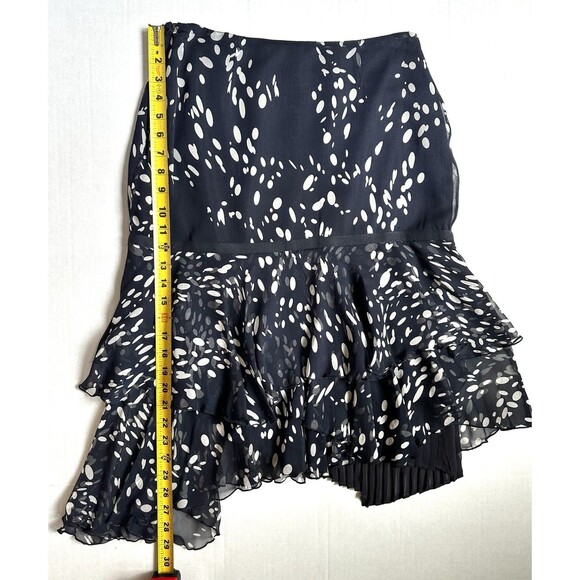 Vintage Zapa Asymmetrical Midi Skirt Black/White Polka Dots Women’s Size 8 Fairy - Picture 4 of 8